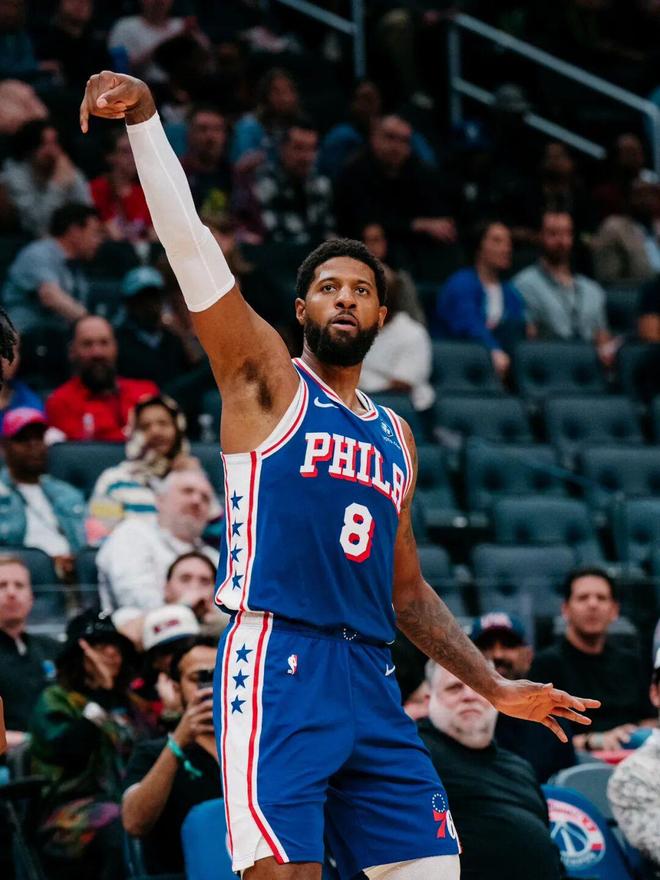 保罗乔治单场39分率76人狂胜奇才，球队核心状态